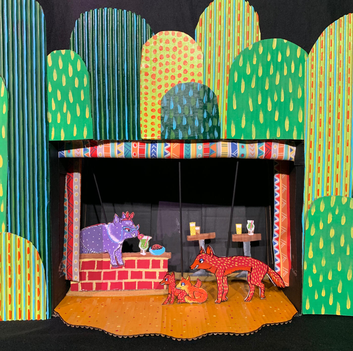 Toy theater Photo of cardboard puppets