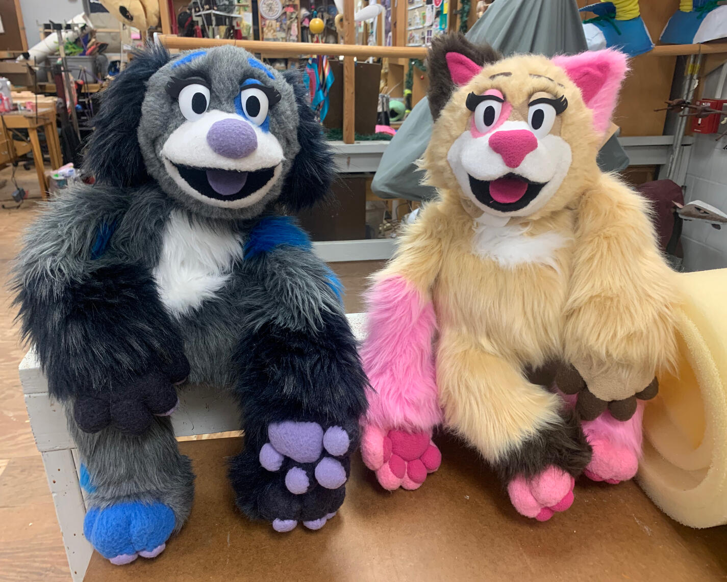 Wendy and Cleo Photo of two puppets