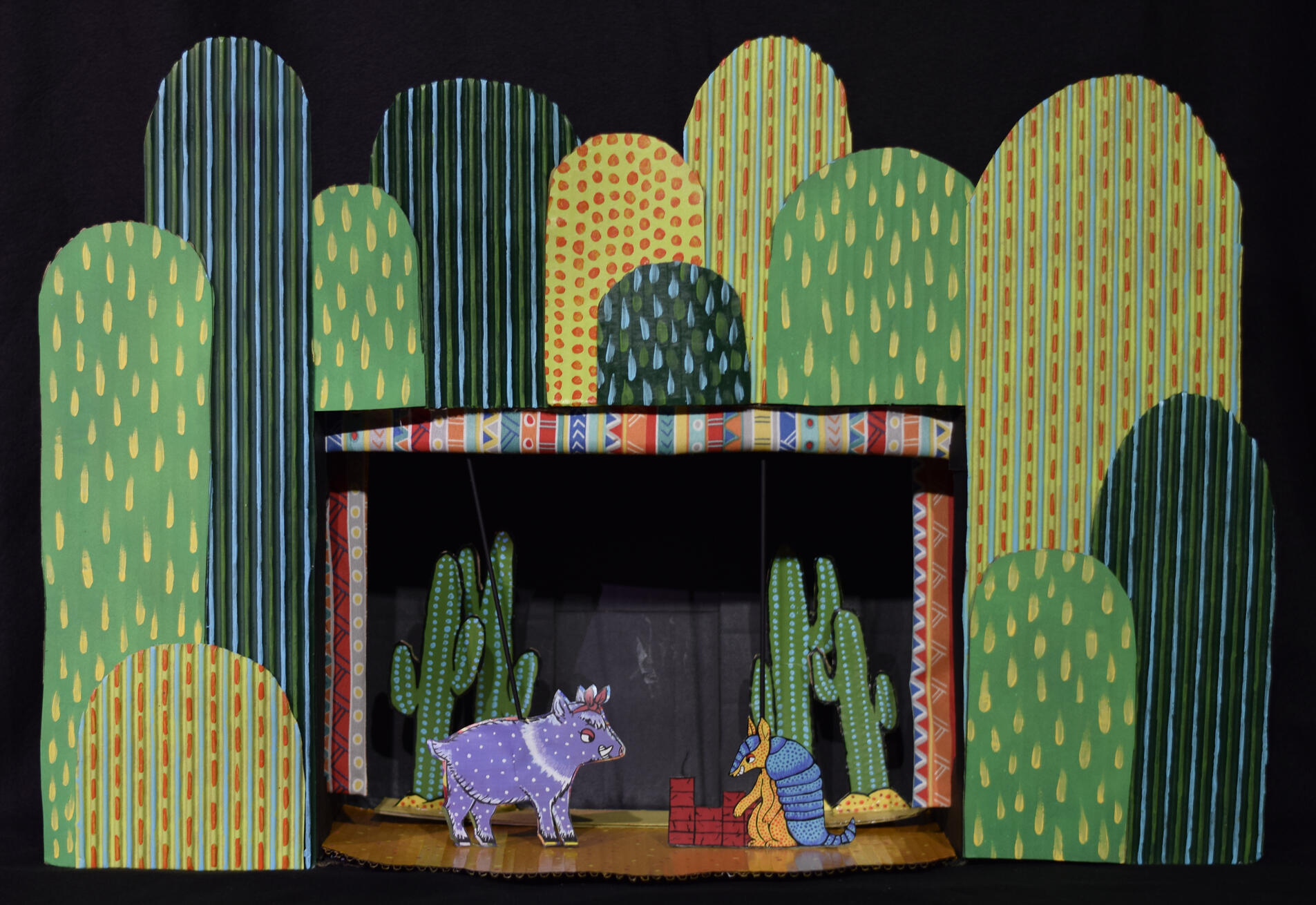 Photo of cardboard puppets