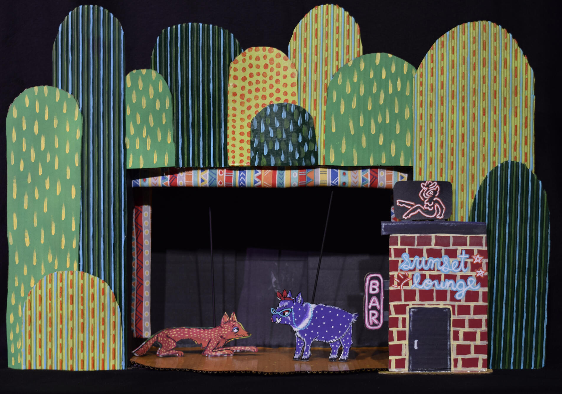 Photo of cardboard puppets