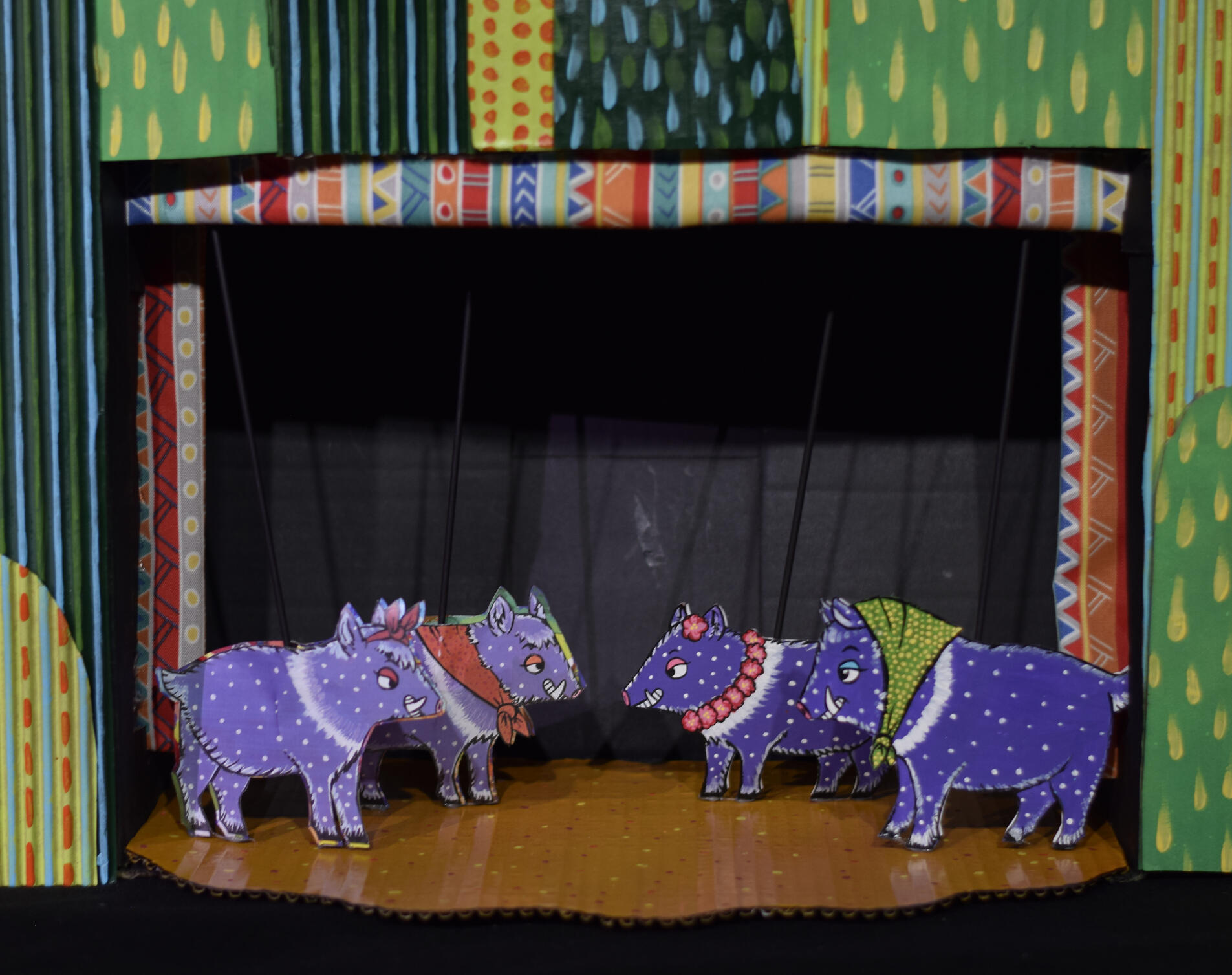 Photo of cardboard puppets