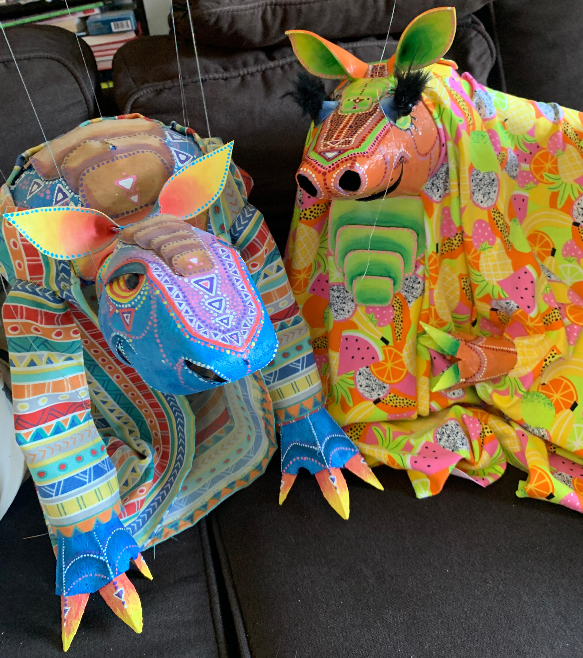 Armadillo puppets Photo of two armadillo puppet